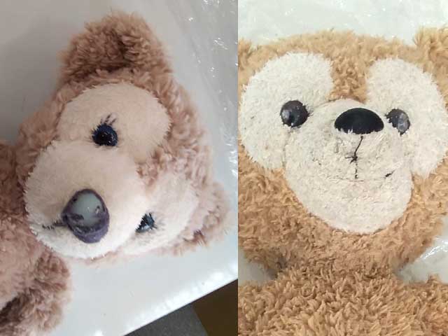 ぬいぐるみの鼻修理